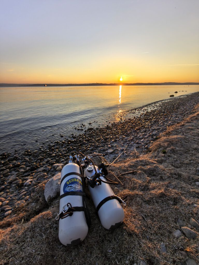 Sidemount am Bodensee - Tauchflaschen